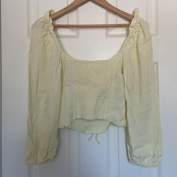 Wilfred Novella Top Long Sleeve Blouse LIGHT YELLOW - Picture 8 of 9